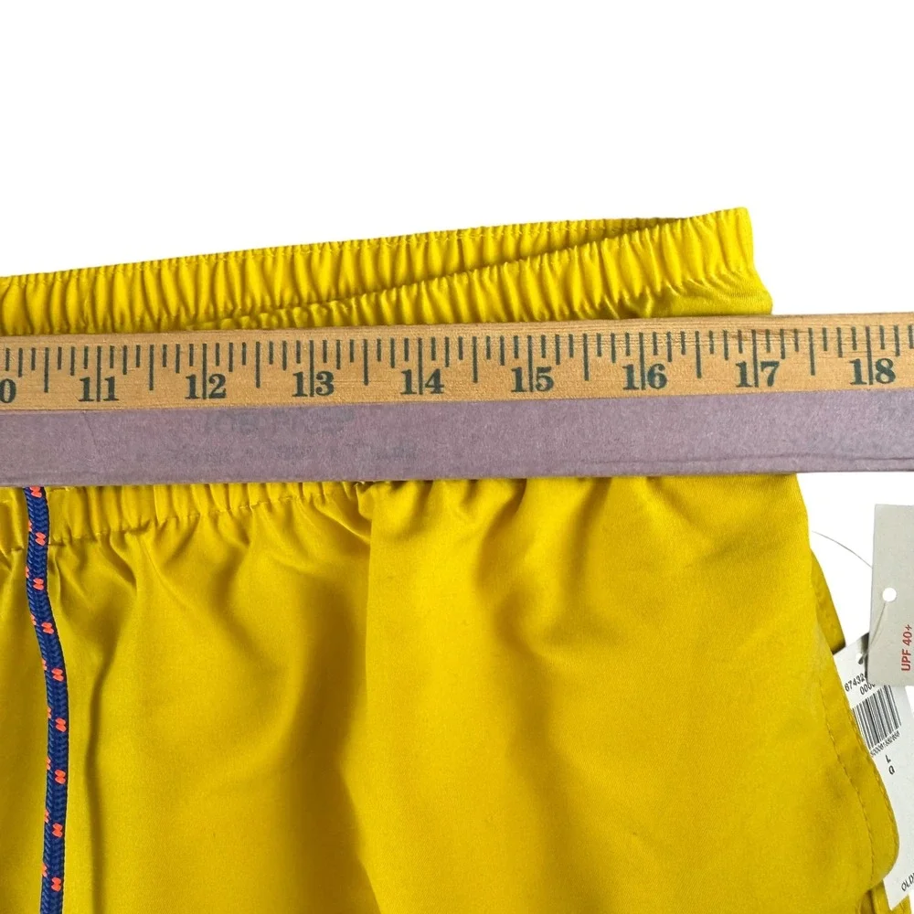Old Navy Mens‎ Swim Trunks Yellow UPF 40+ Mesh Lined Drawstring Shorts Large NWT